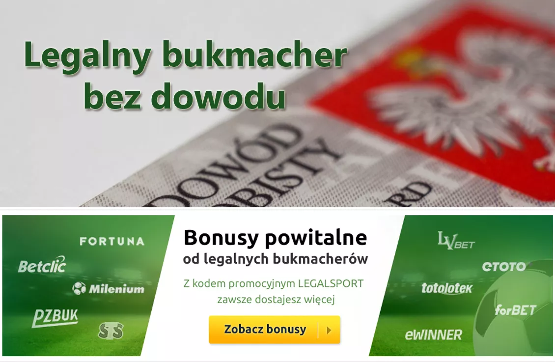 Legalna rejestracja bez dowodu u bukmacherów z licencją MF - infografika