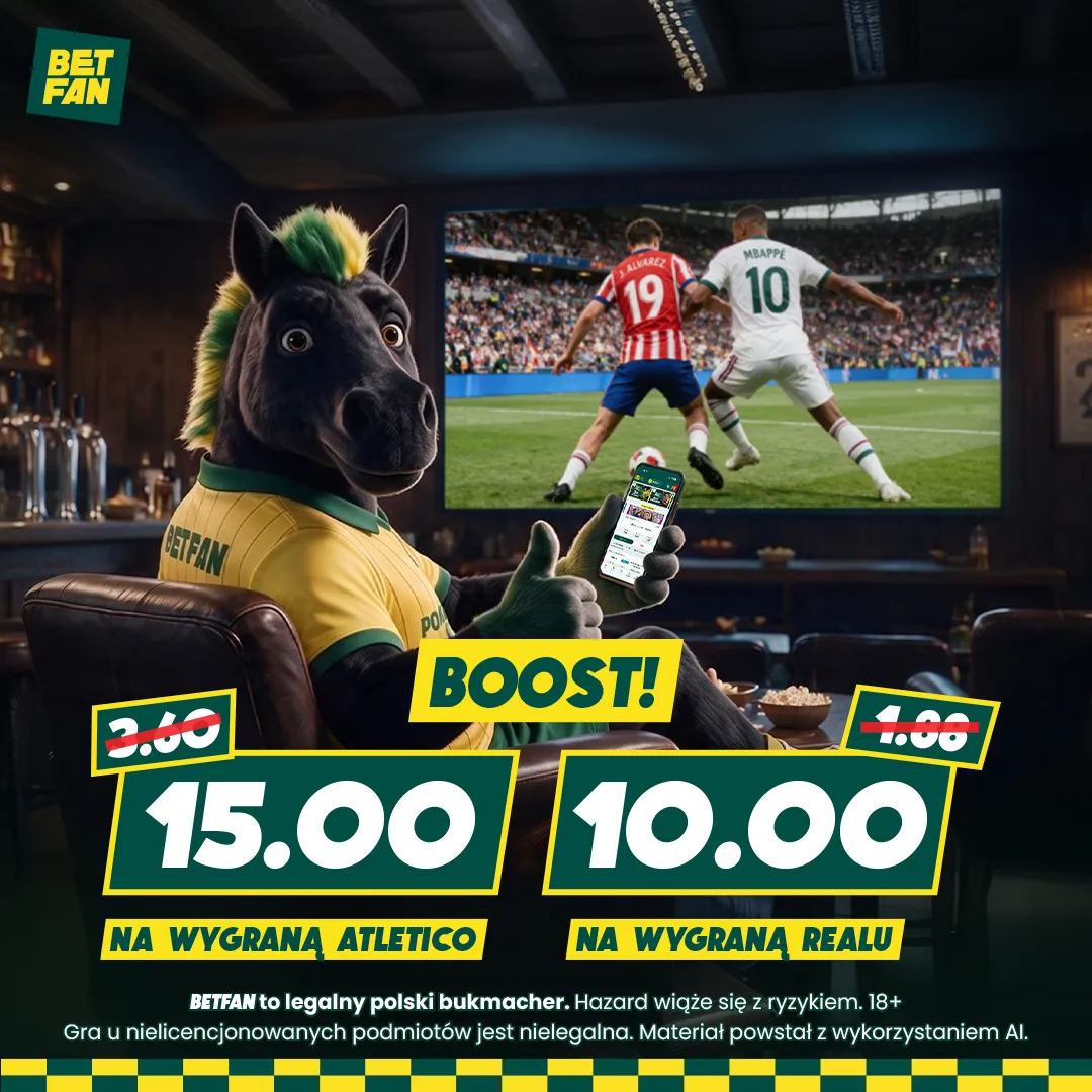 Promocja BETFAN: Kurs 15.00 na wygraną Atletico lub 10.00 na zwycięstwo Realu