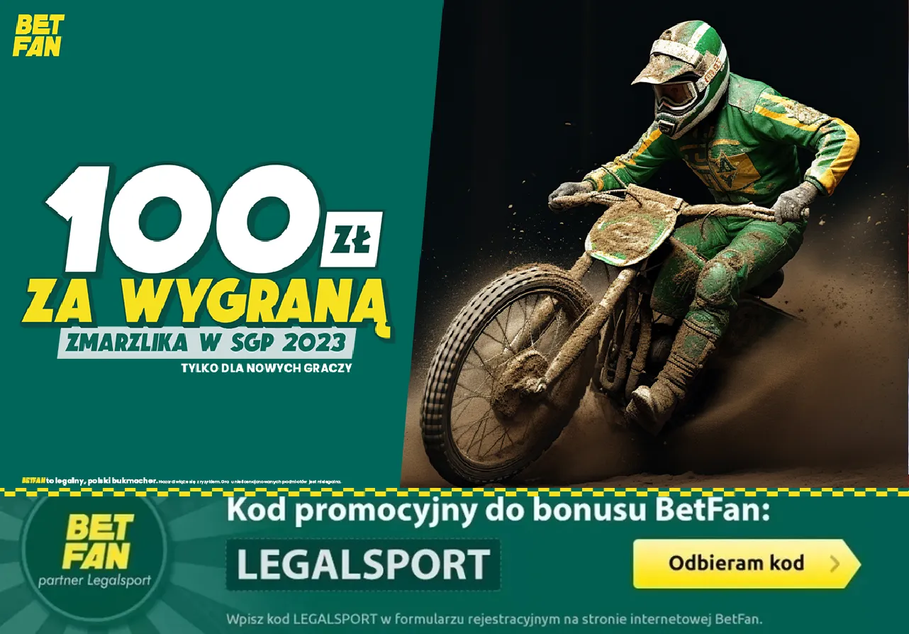 100 zł za wygraną Zmarzlika w SGP 2023 od BETFAN