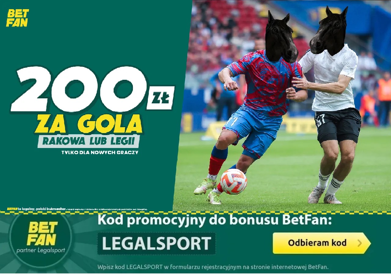 200 zł za gola Rakowa lub Legii od BETFAN