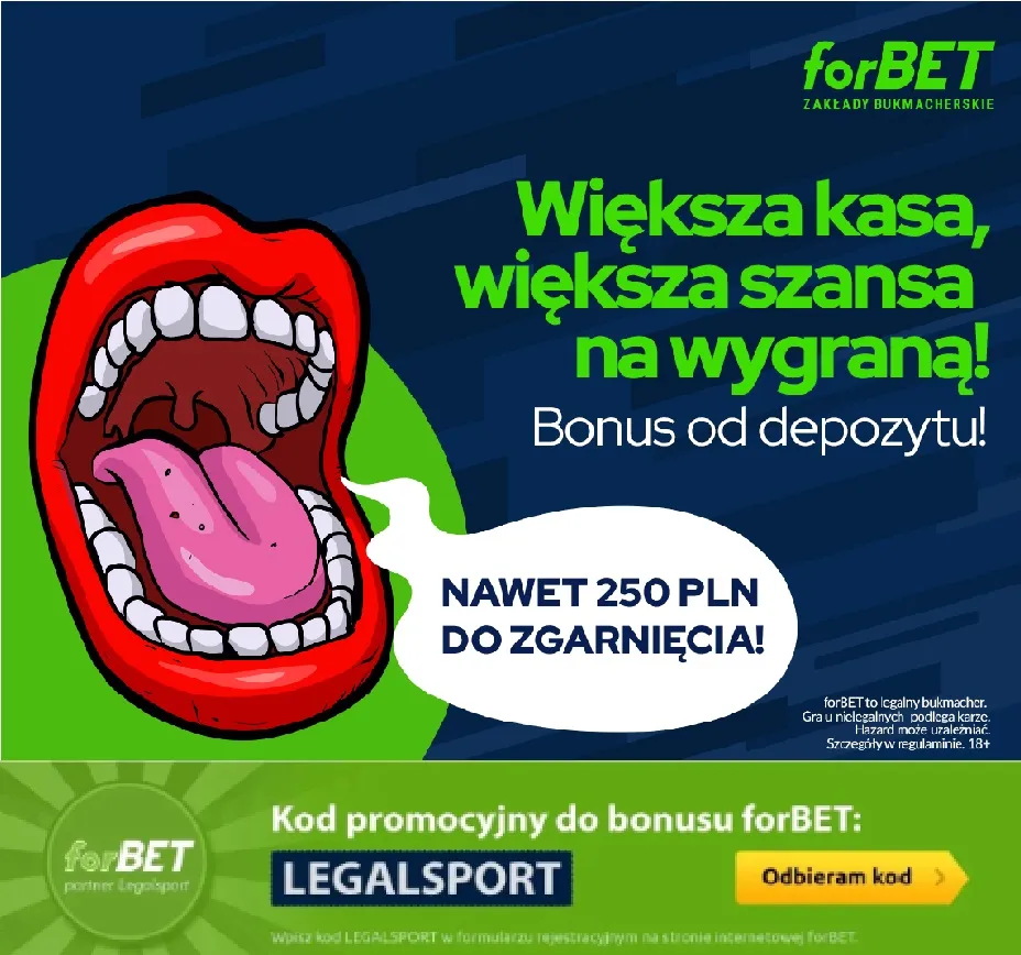 250 PLN na piłkę nożną w forBET