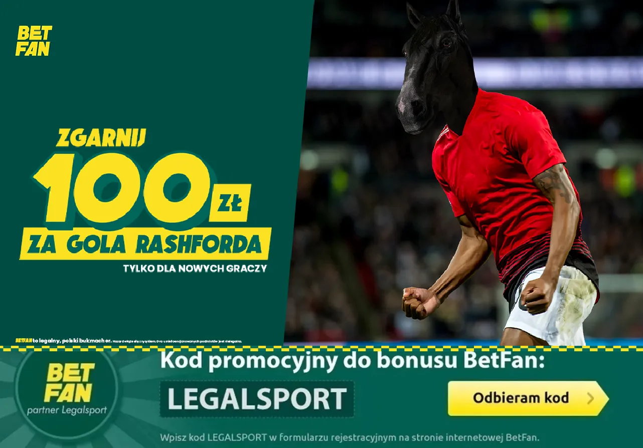 Bonus 100 zł za gola Rashforda z Liverpoolem