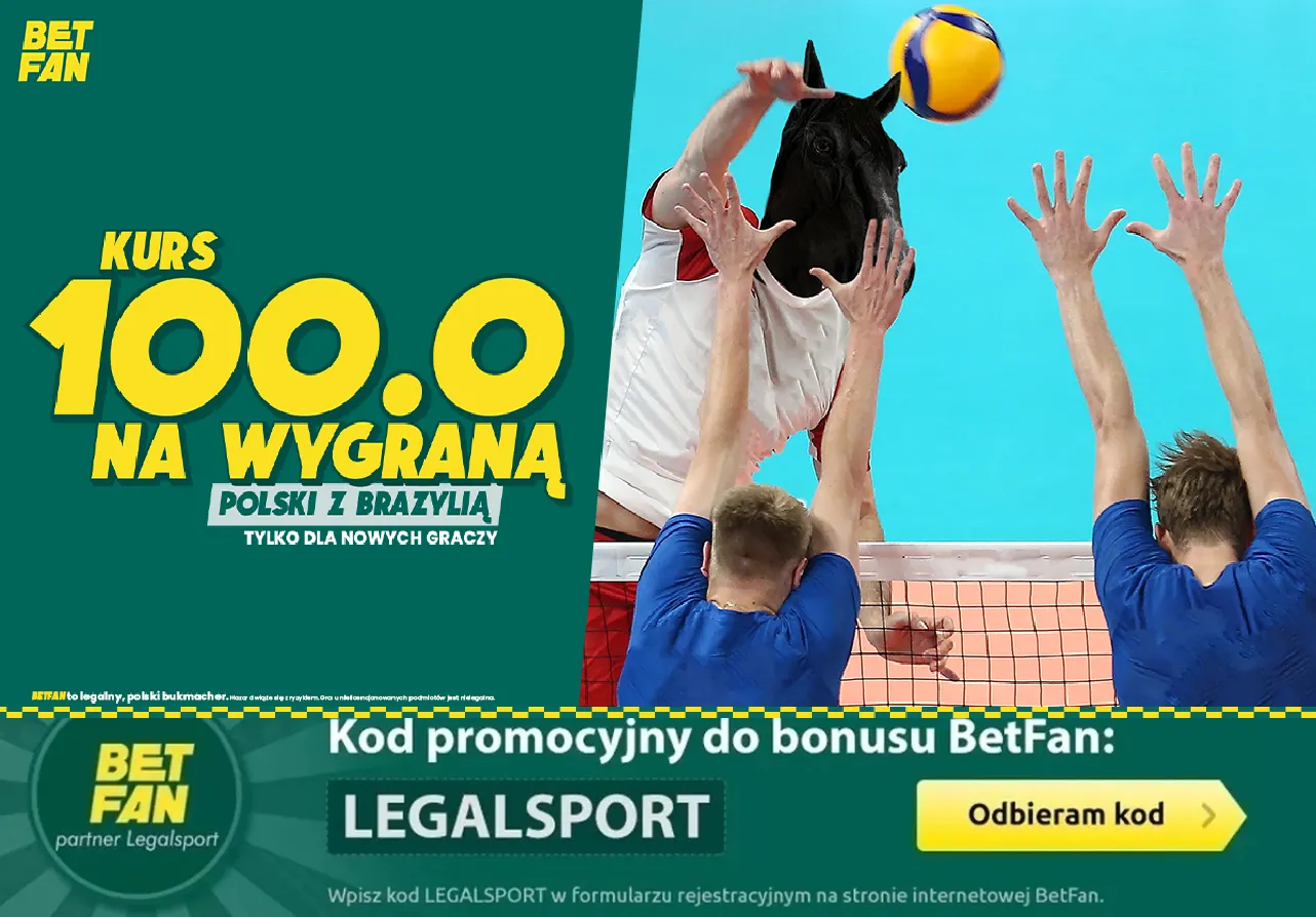 Boost 100.00 na wygraną Polski z Brazylią od BETFAN