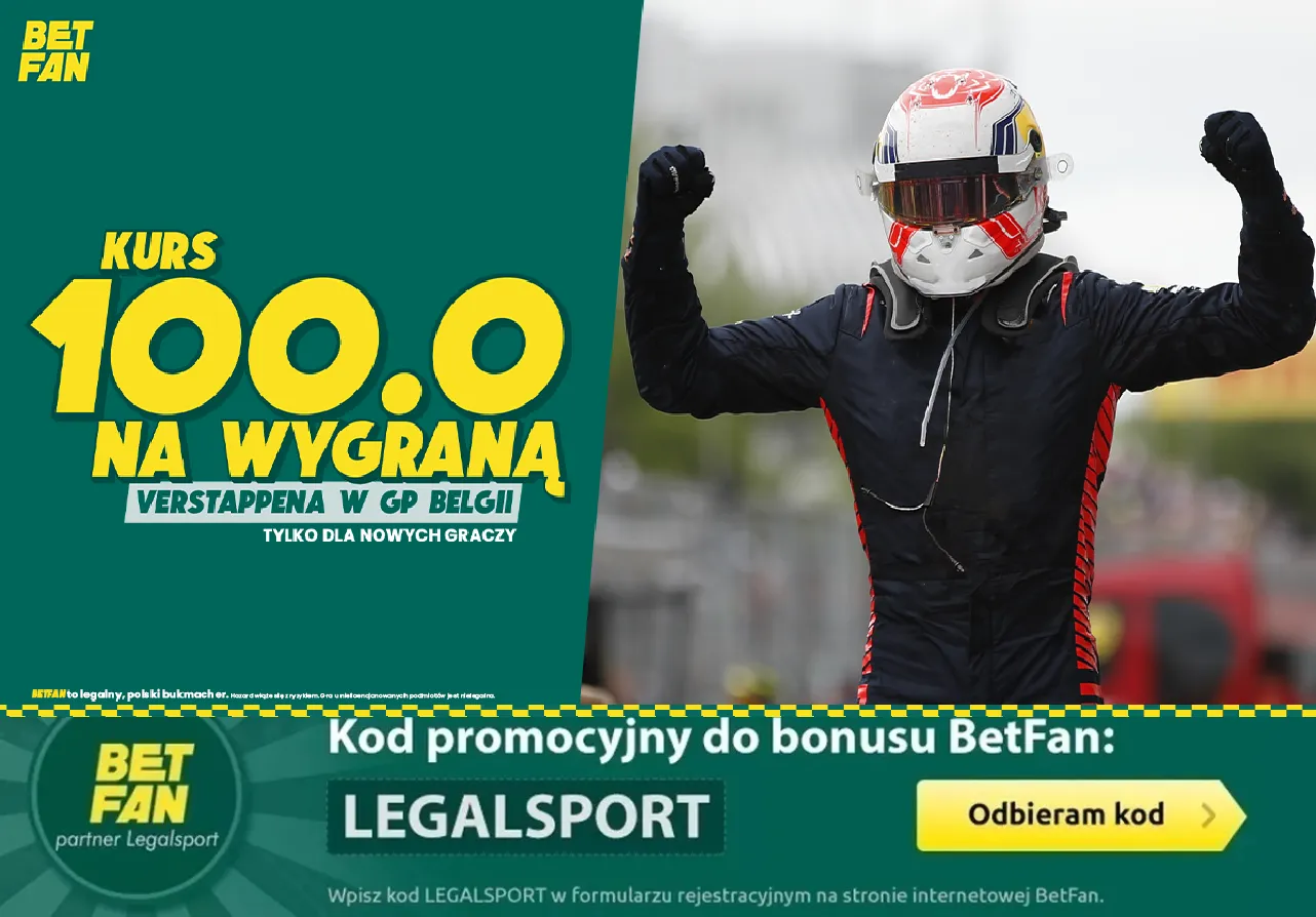 Boost 100.00 na wygraną Verstappena w GP Belgii