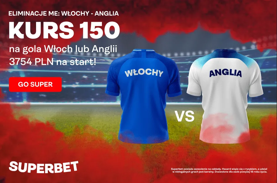 Boost 150.00 na Włochy - Anglia (23.03)
