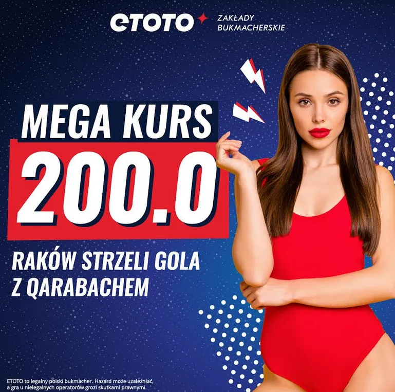 Boost 200.00 na Raków Częstochowa - Qarabag (26.07.23)