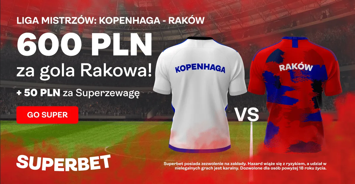 FC Kopenhaga - Raków Częstochowa kurs 300.00