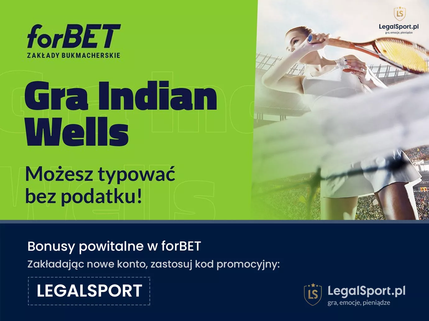 Gra Indian Wells - tenis bez podatku w forBET