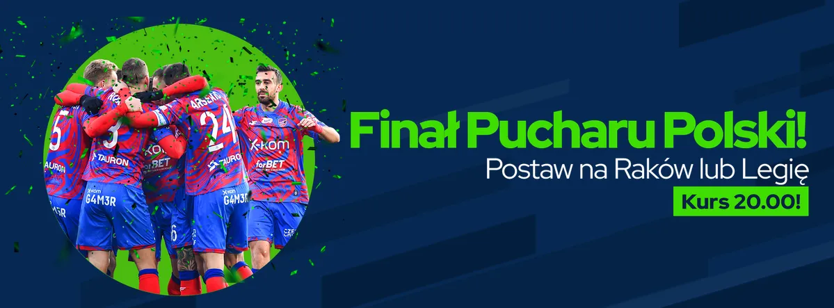 Mnożnik x 20.00 na Legia Warszawa - Raków Częstochowa (02.05.23)