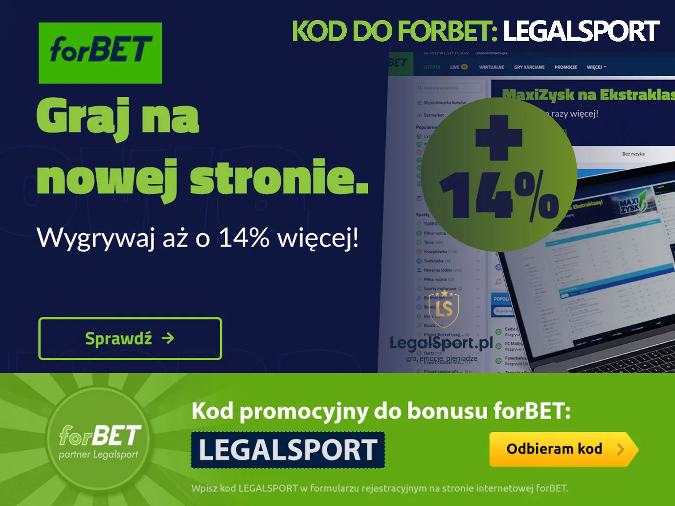 Nowa strona forBET. Bukmacher rozdaje kasę