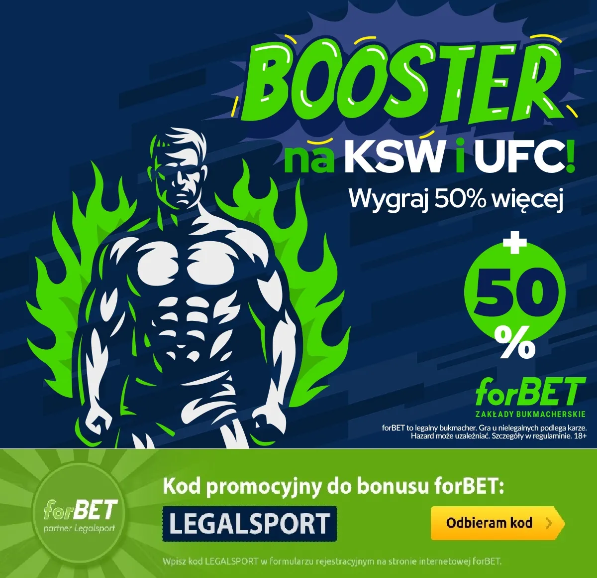 Powiększona wygrana na UFC i KSW w forBET