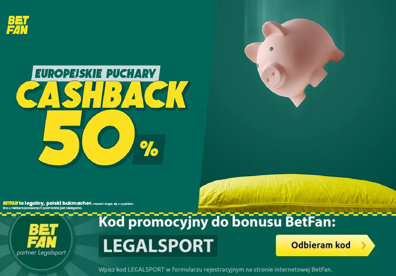 Zwrot połowy stawki na europejskie puchary w BETFAN