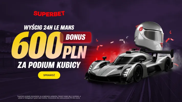 Superbet: Bonus 600 PLN za podium Roberta Kubicy w 24H Le Mans