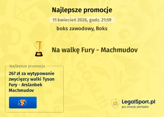 STS: 267 zł za wytypowanie zwycięzcy walki Tyson Fury - Arslanbek Machmudov