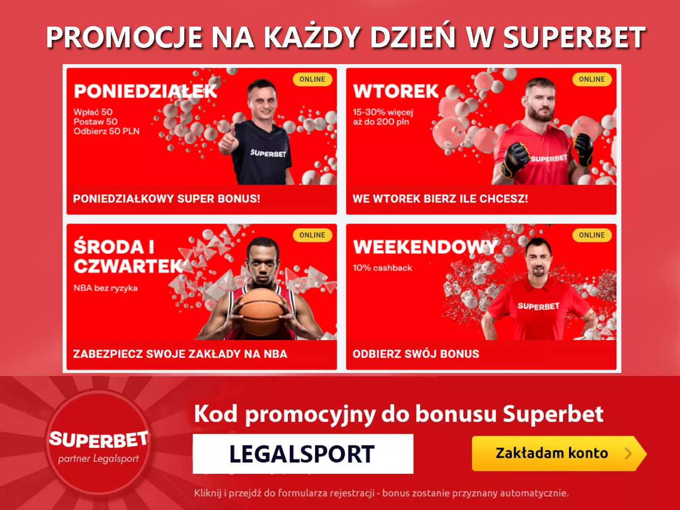 Na każdy dzień tygodnia w Superbet nowa premia