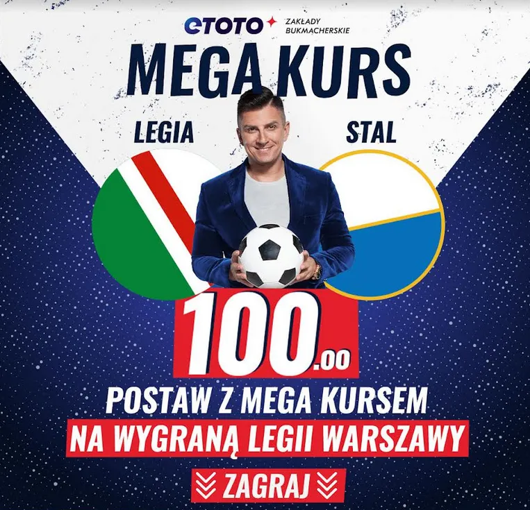 Boost 100.00 na Legia Warszawa - Stal Mielec (12.03)