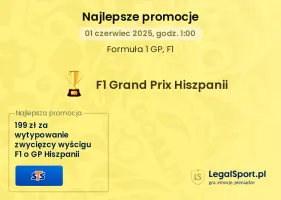 Okazja! 199 zł bonusu za 2 zł, jeśli wytypujesz w STS zwycięzcę wyścigu F1 o GP Hiszpanii
