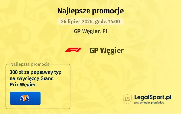 Promocja: 300 zł za poprawny typ na zwycięzcę GP Węgier od STS