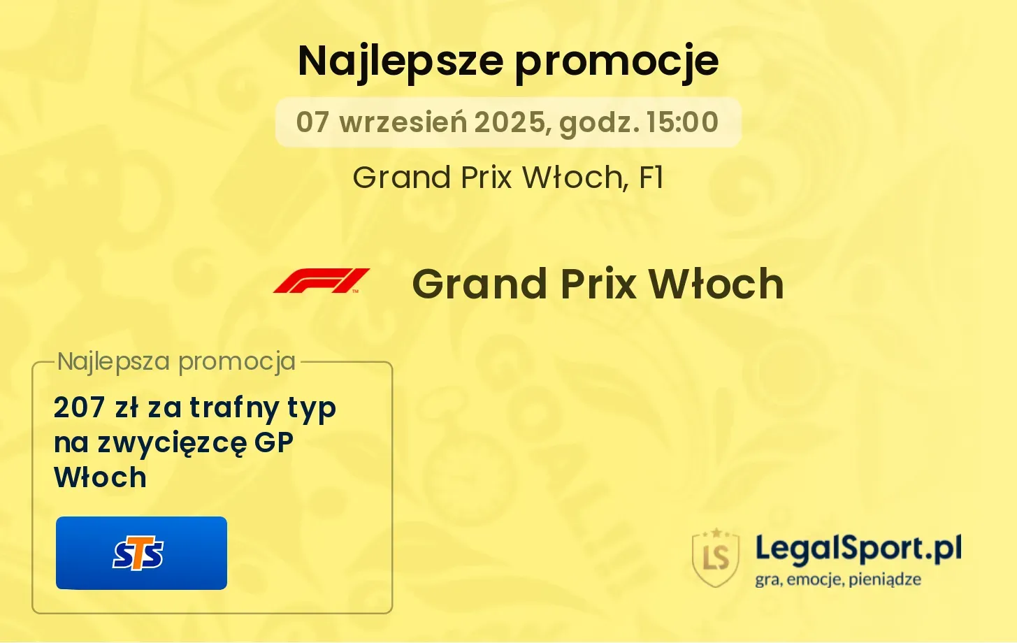F1 GP Włoch promocje bukmacherskie