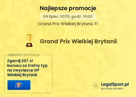 F1 GP Wielkiej Brytanii promocje bukmacherskie
