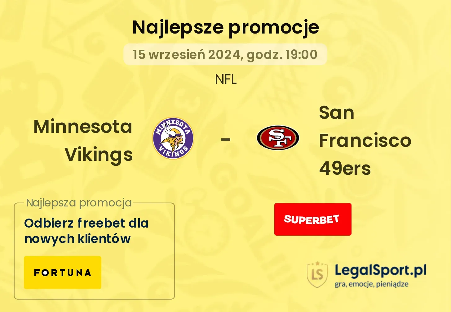 Minnesota Vikings - San Francisco 49ers promocje bonusy na mecz