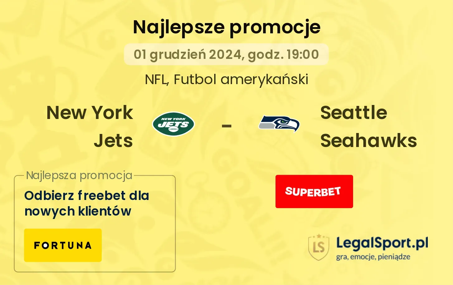 New York Jets - Seattle Seahawks promocje bukmacherskie