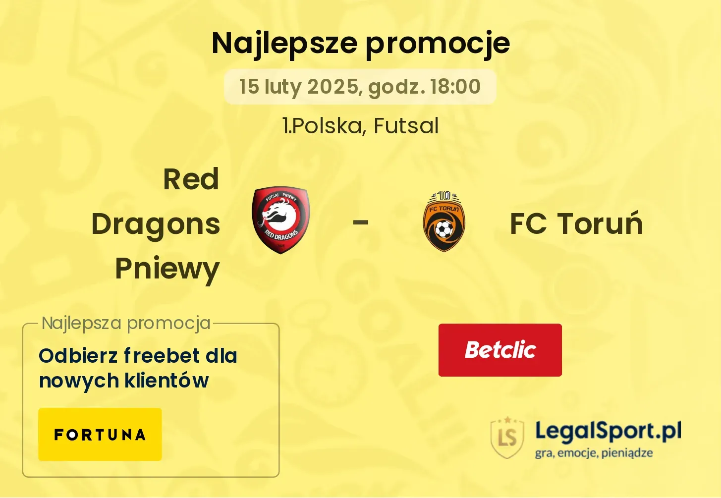 Red Dragons Pniewy - FC Toruń promocje u bukmacherów
