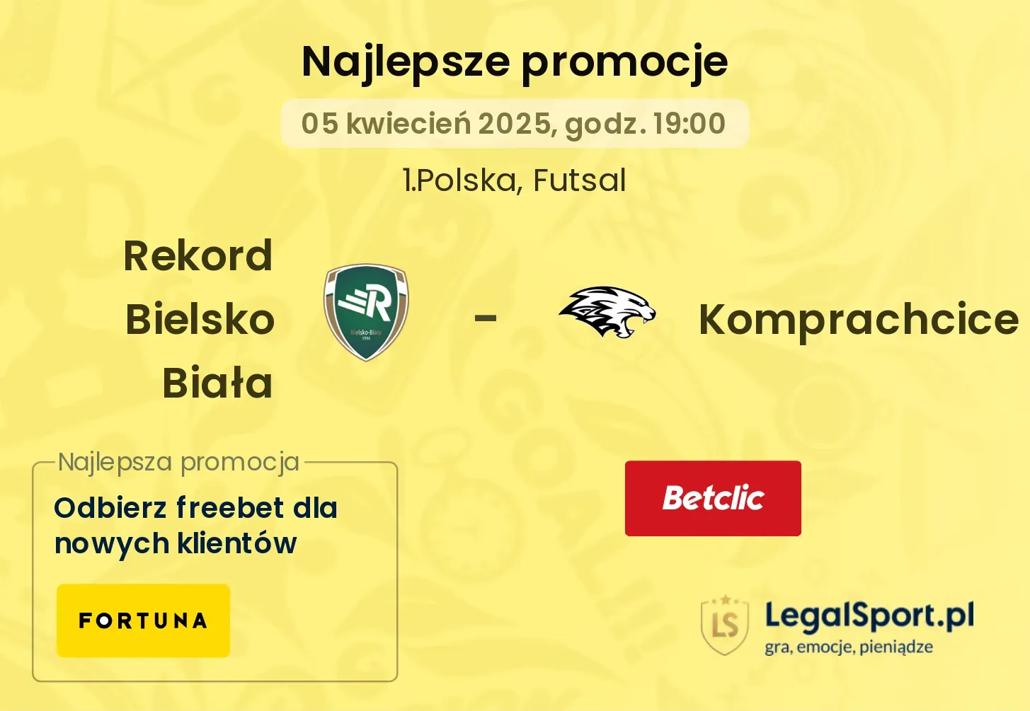 Rekord Bielsko Biała - Komprachcice promocje bukmacherskie