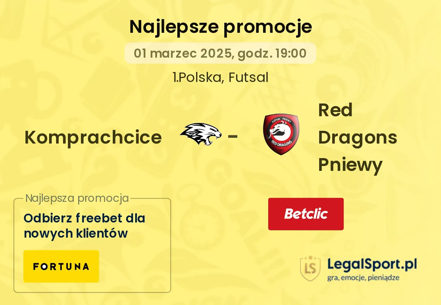 Komprachcice - Red Dragons Pniewy promocje u bukmacherów