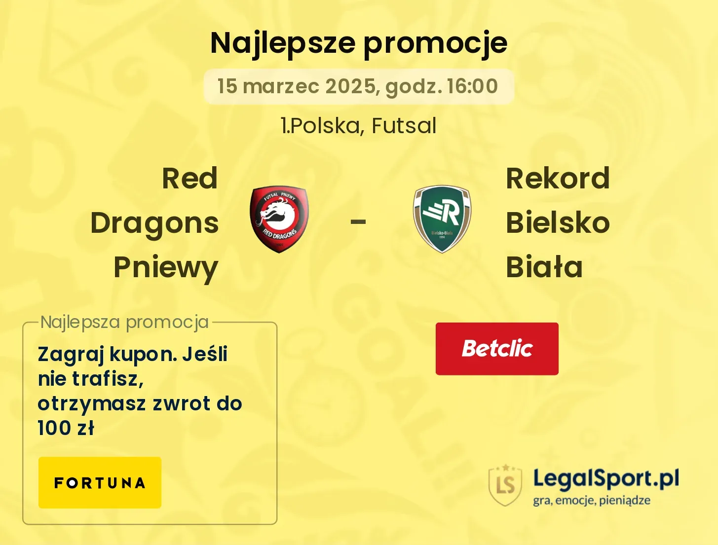 Red Dragons Pniewy - Rekord Bielsko Biała promocje u bukmacherów