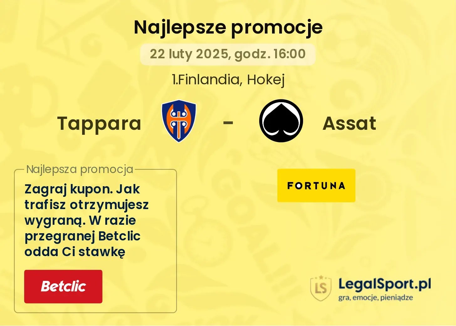Tappara - Assat promocje u bukmacherów