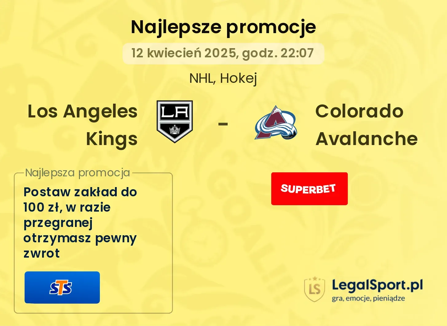 Colorado Avalanche - Los Angeles Kings promocje u bukmacherów