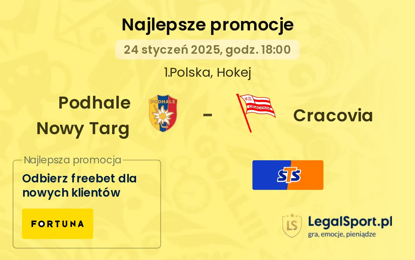 Podhale Nowy Targ - Cracovia promocje u bukmacherów