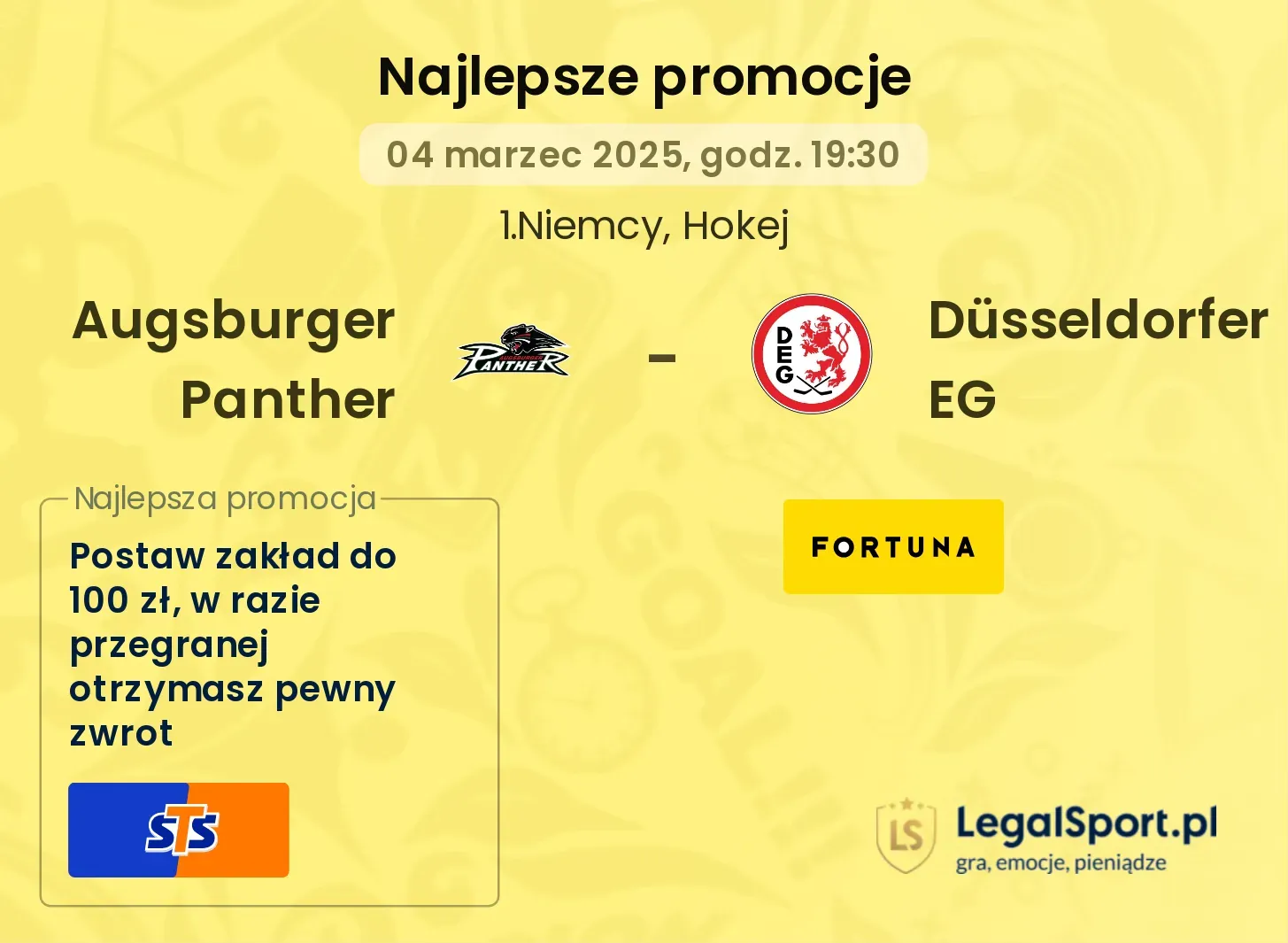 Augsburger Panther -  Düsseldorfer EG promocje bukmacherskie