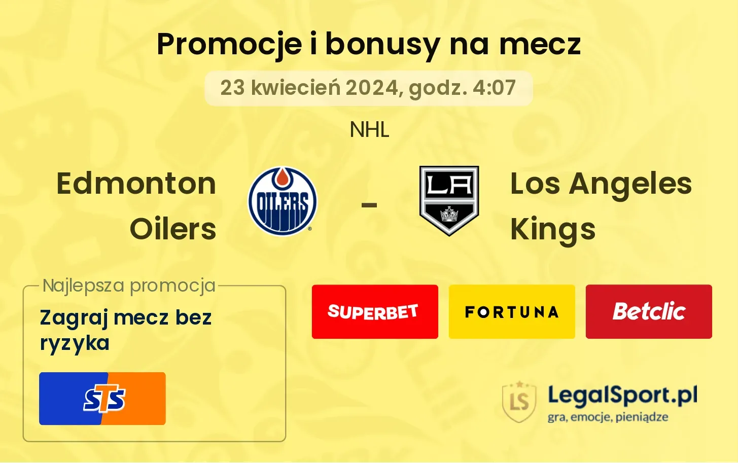 Edmonton Oilers - Los Angeles Kings promocje bonusy na mecz