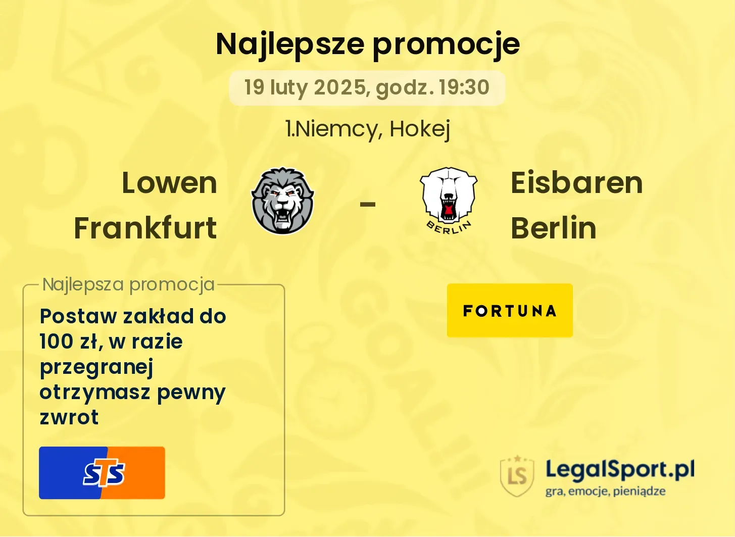  Lowen Frankfurt -  Eisbaren Berlin promocje bukmacherskie