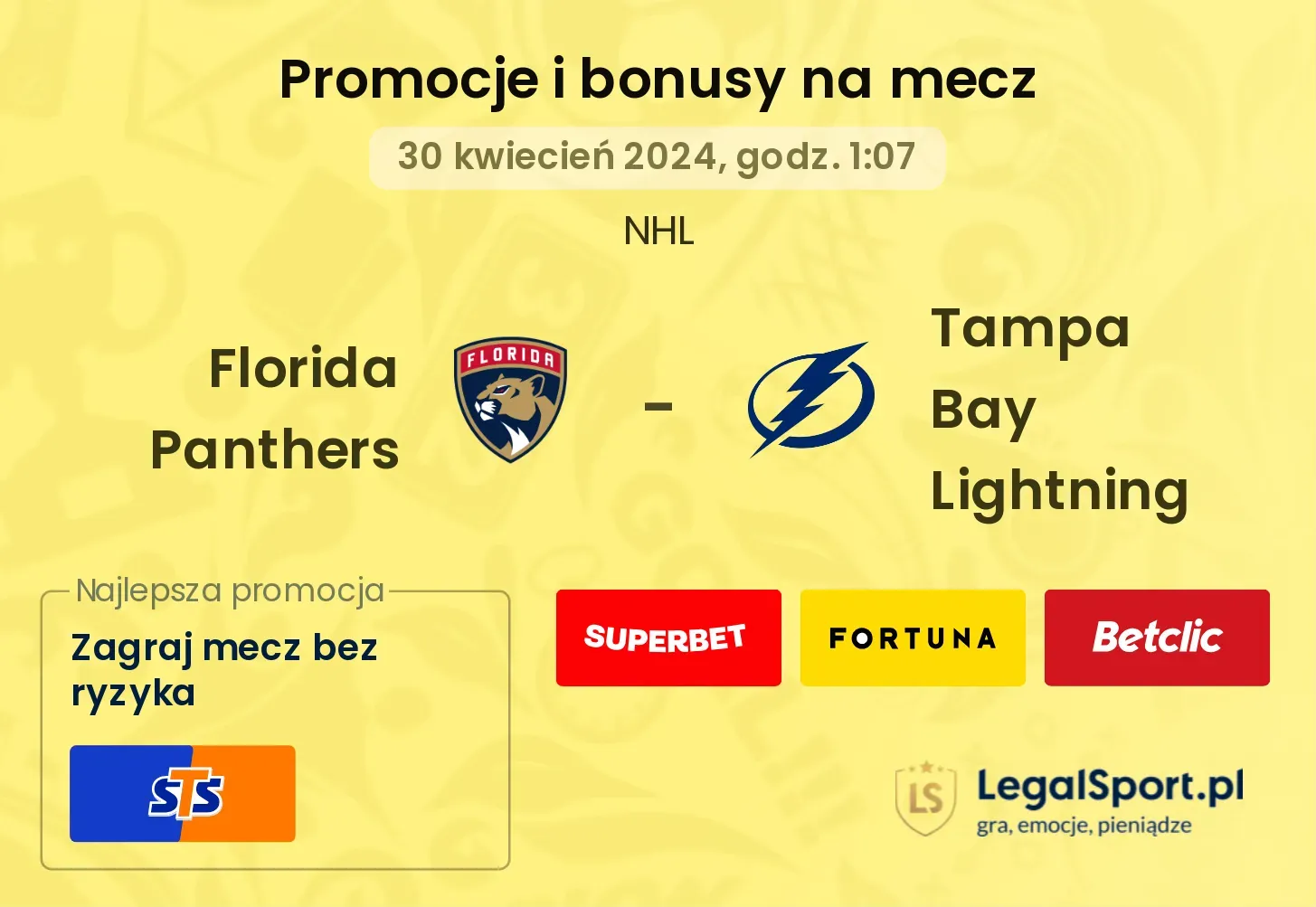 Florida Panthers - Tampa Bay Lightning promocje bonusy na mecz