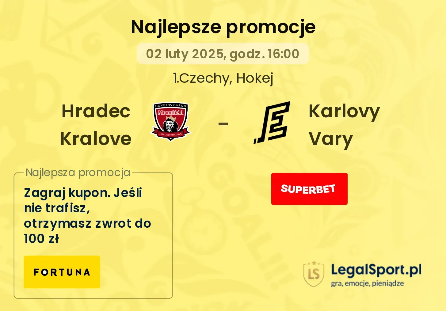 Hradec Kralove - Karlovy Vary promocje bonusy na mecz