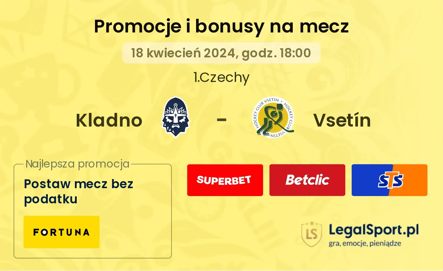 Kladno - Vsetín promocje bonusy na mecz