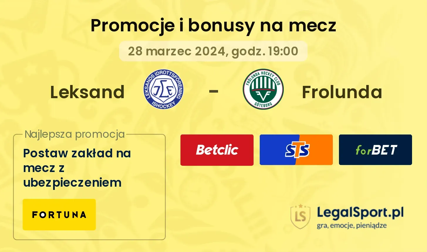Leksand - Frolunda promocje bonusy na mecz