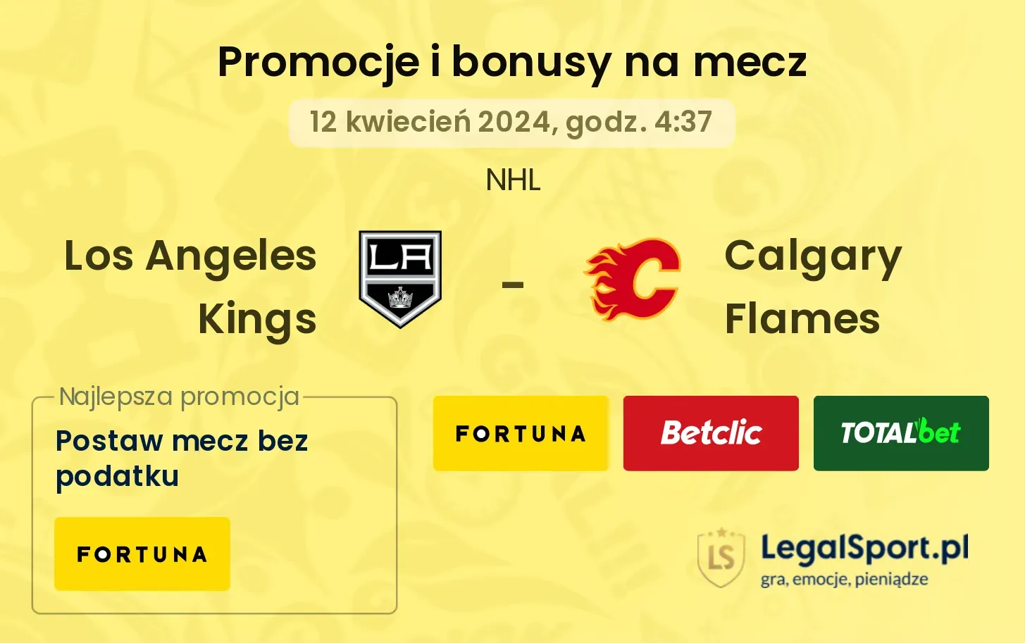 Los Angeles Kings - Calgary Flames promocje bonusy na mecz