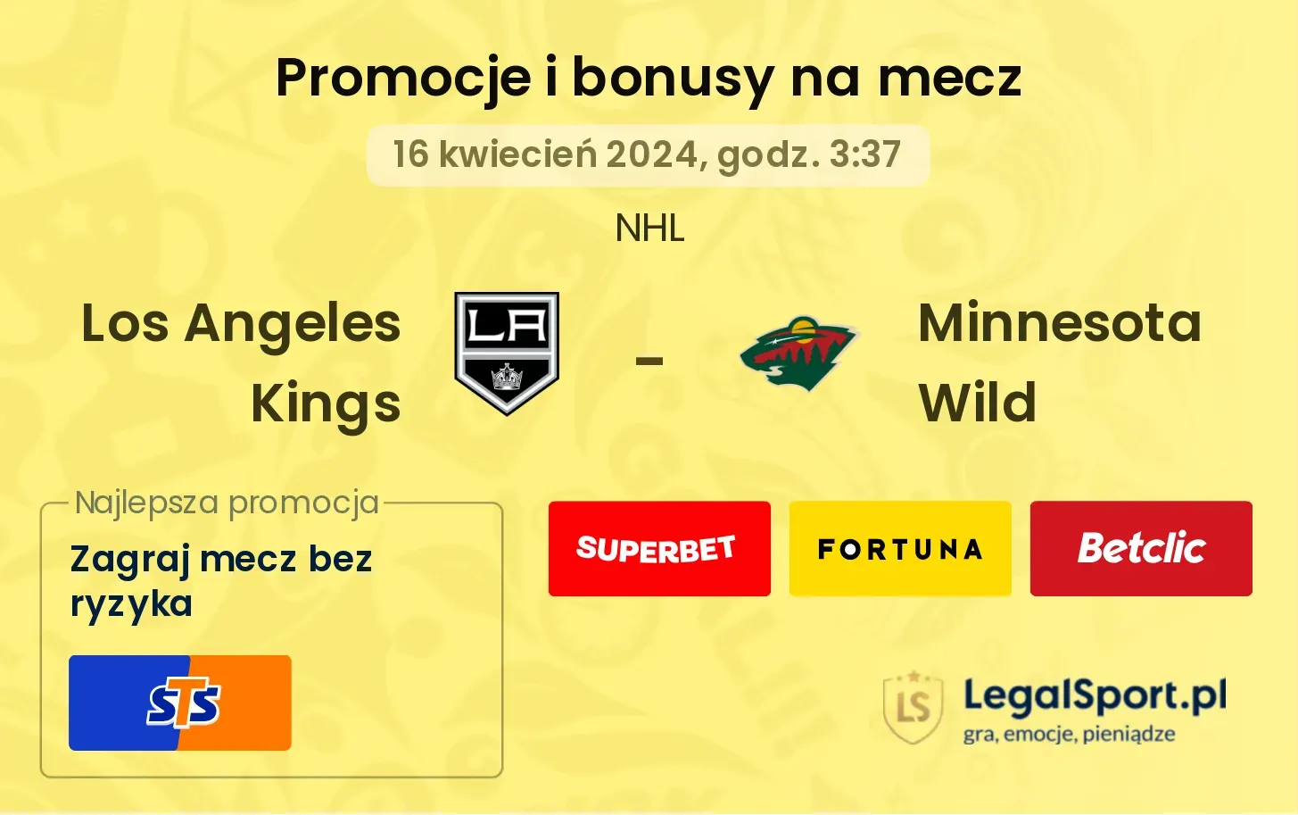 Los Angeles Kings - Minnesota Wild promocje bonusy na mecz