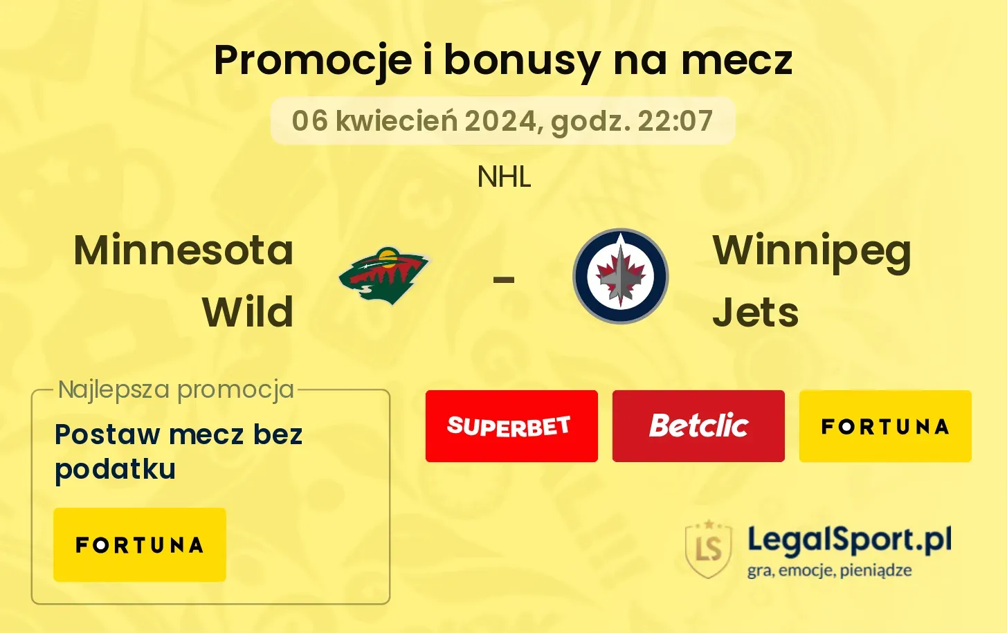 Minnesota Wild - Winnipeg Jets promocje i bonusy (06.04, 22:07)