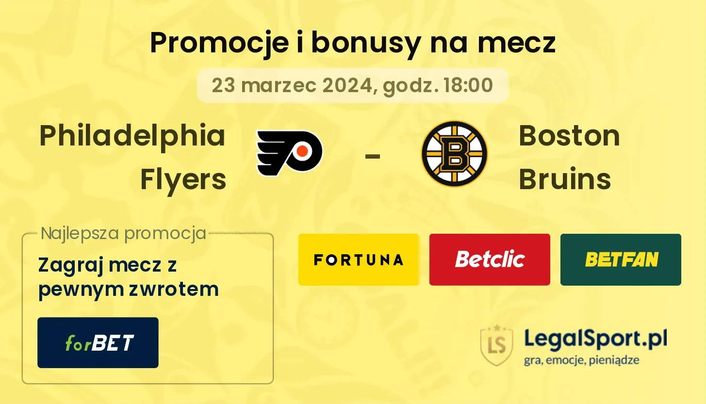 Philadelphia Flyers - Boston Bruins promocje bonusy na mecz