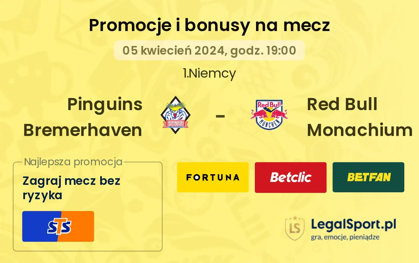 Pinguins Bremerhaven - Red Bull Monachium promocje bonusy na mecz