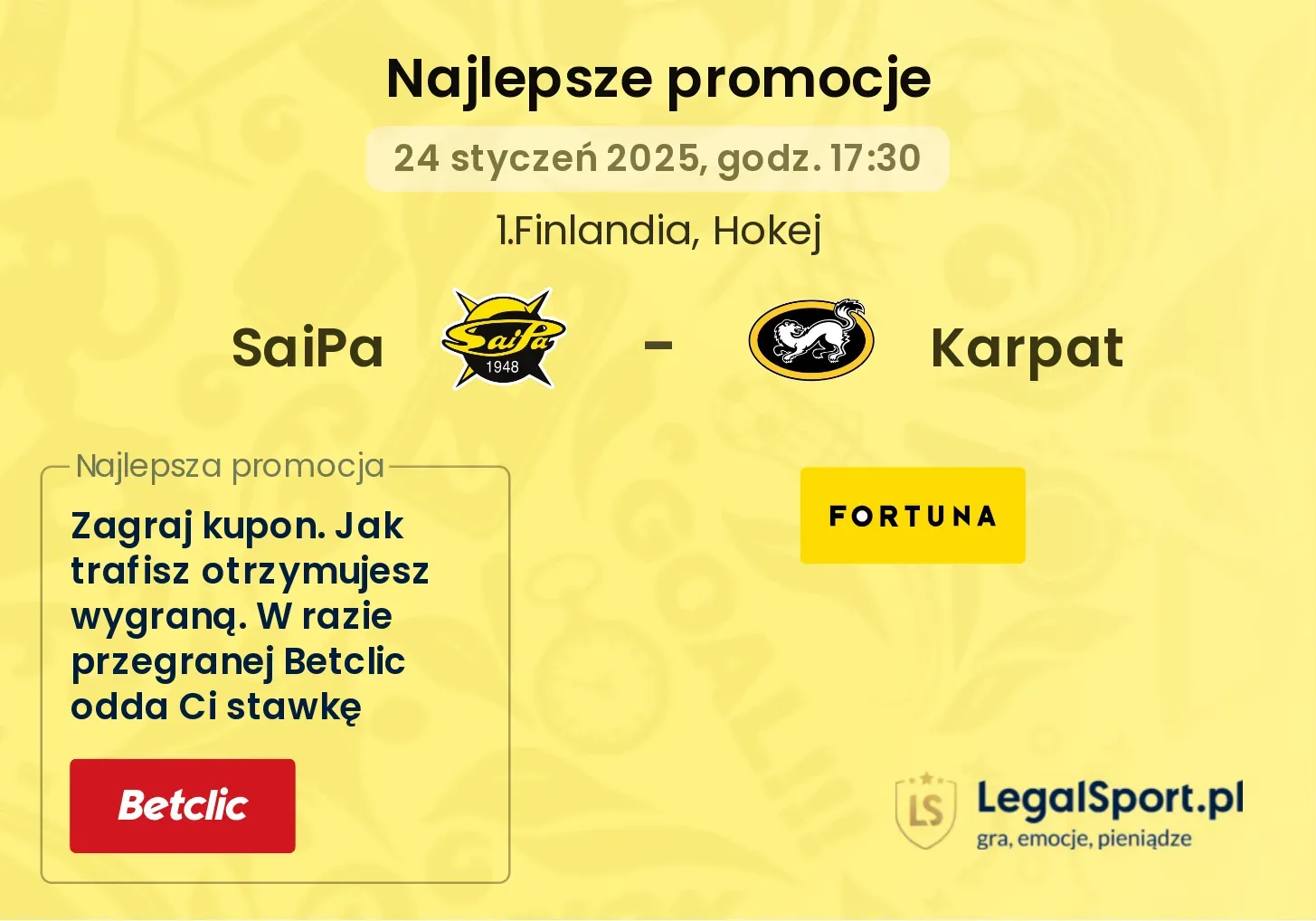 SaiPa - Karpat promocje u bukmacherów