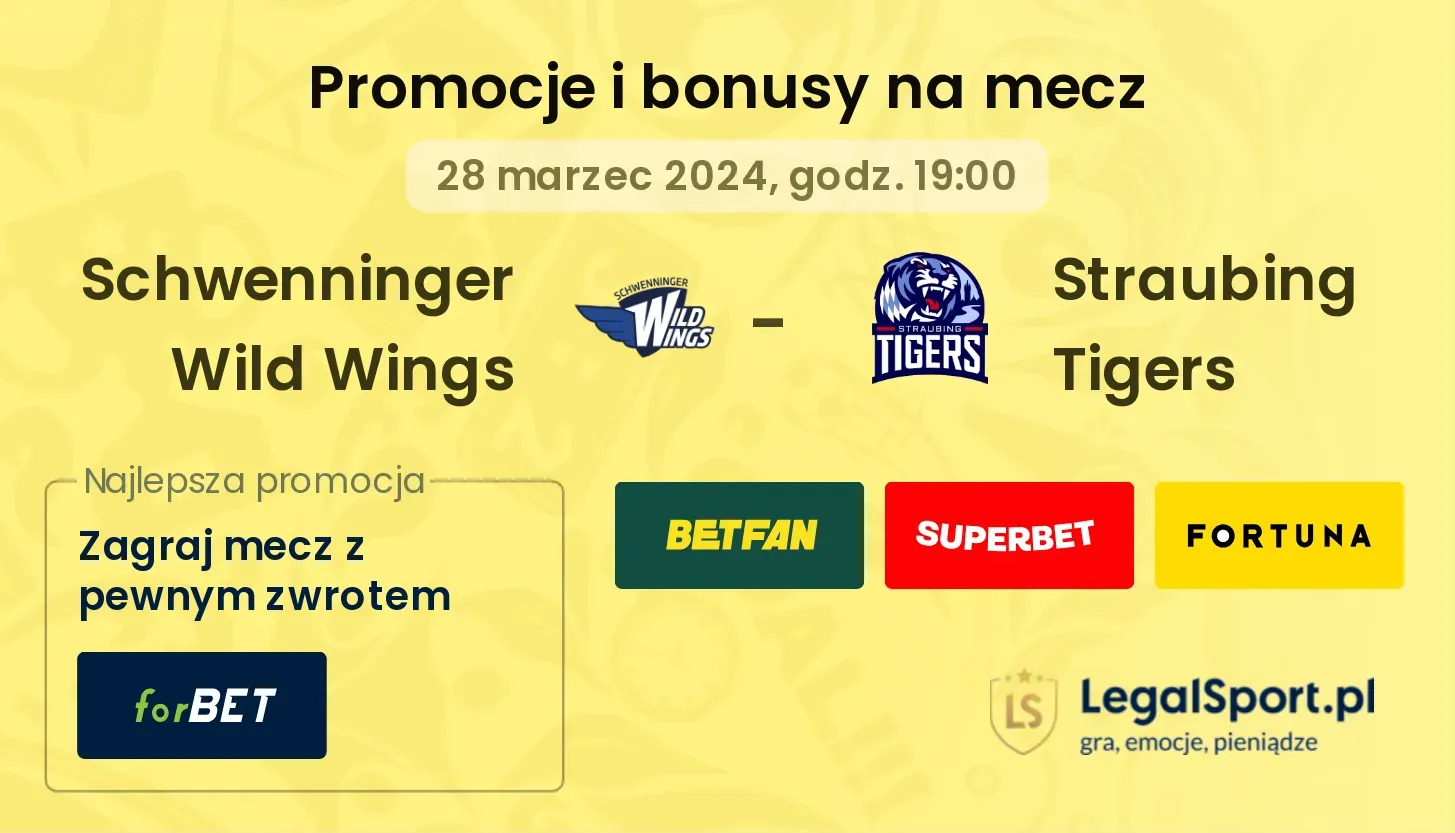 Schwenninger Wild Wings -  Straubing Tigers promocje bonusy na mecz