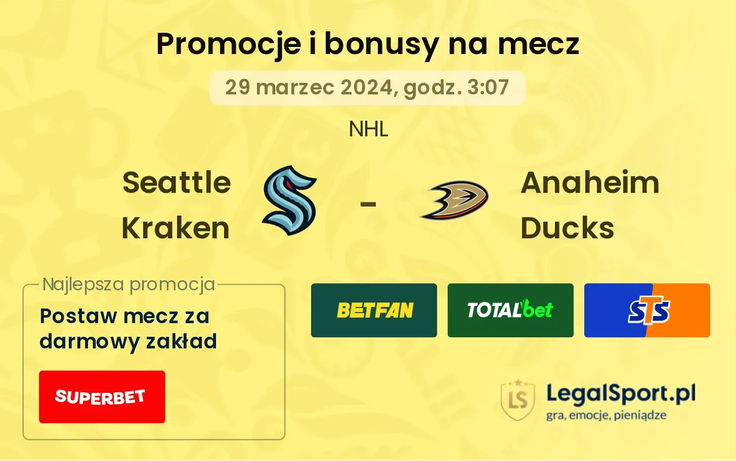 Seattle Kraken - Anaheim Ducks $s