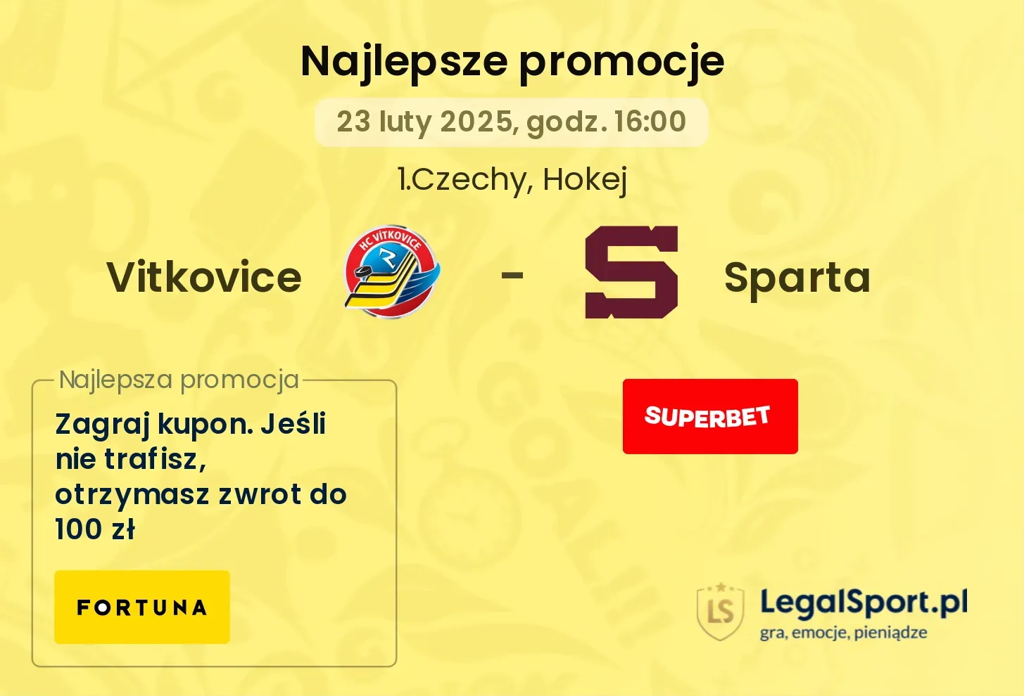 Sparta - Vitkovice promocje bonusy na mecz