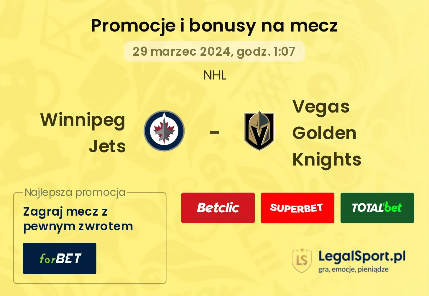 Winnipeg Jets - Vegas Golden Knights $s